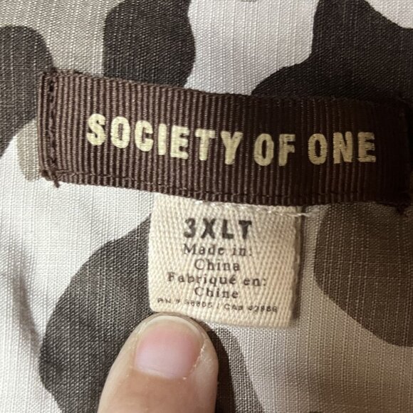 Society Of One Mens Military pattern Casual Button-Up Shirt 3XLT 100% Cotton - Picture 3 of 9